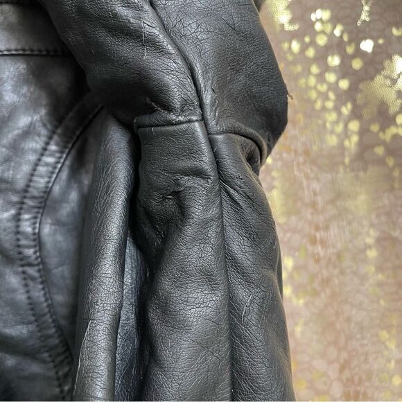 Torrid Black Gray Mixed Media Faux Leather Hooded Moto Jacket, 1X 14/16 - Picture 13 of 13